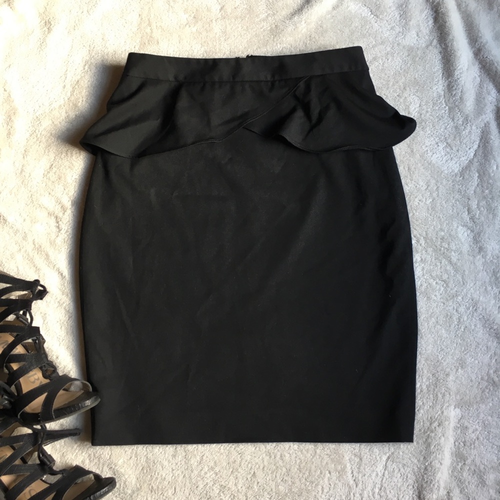 Express Black Peplum Pencil Skirt